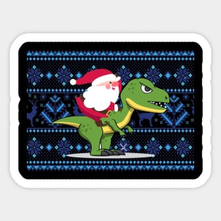 Santa riding dino t rex funny santa christmas gift Sticker